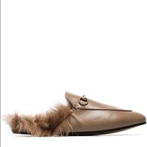 Gucci Natural Color Fur Mules/Slides